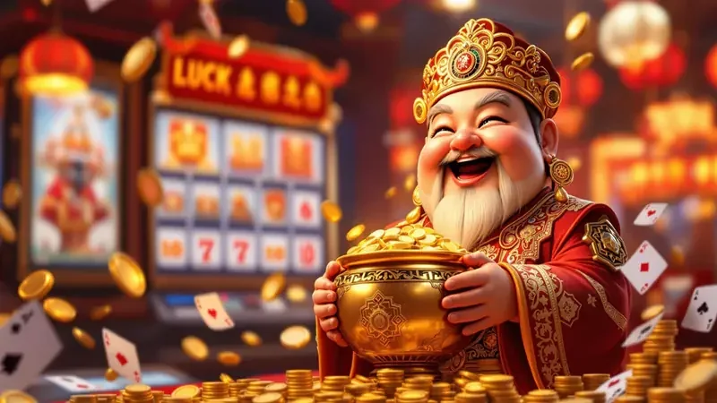 Tampilan visual permainan slot mobile dengan reel dan simbol berwarna